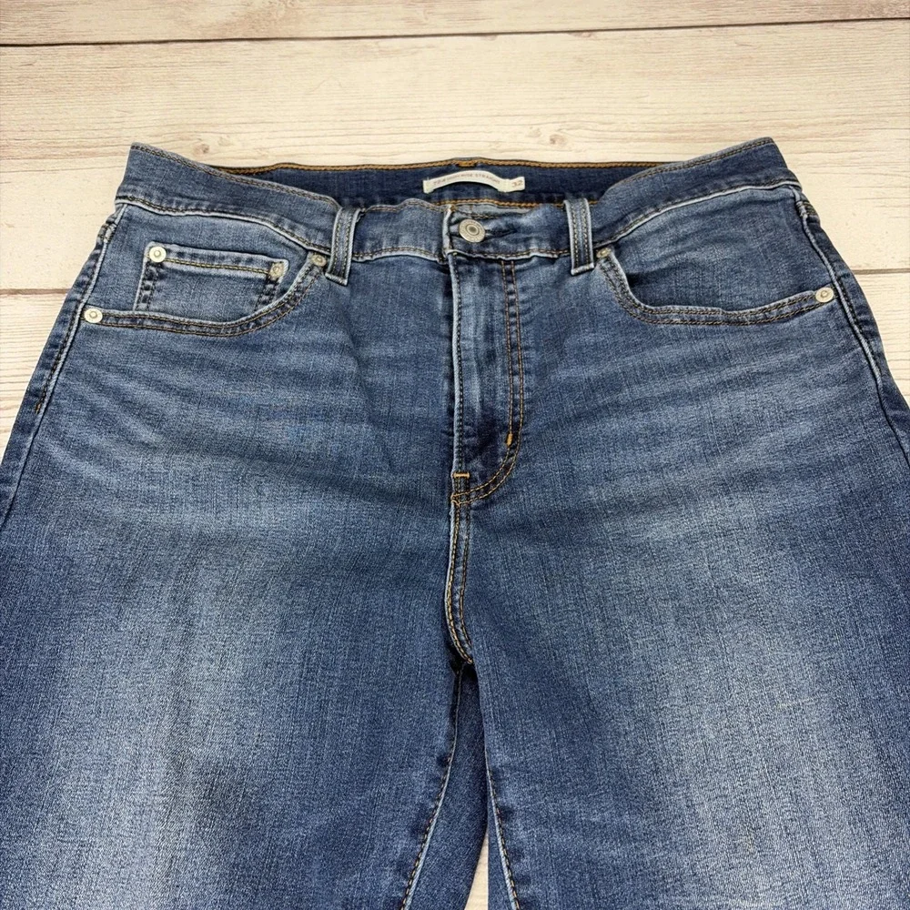 Levi Strauss 724 Men's 32x29 High Rise Slim Straight Blue Jeans Stretch EXC